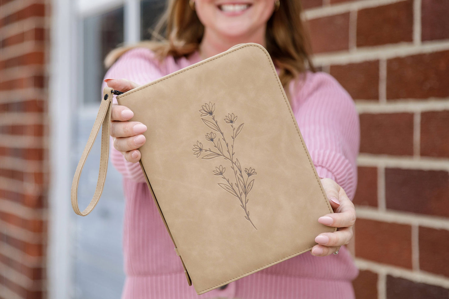 Bible Cover, Bible Case, Book Holder, Floral, Debossed