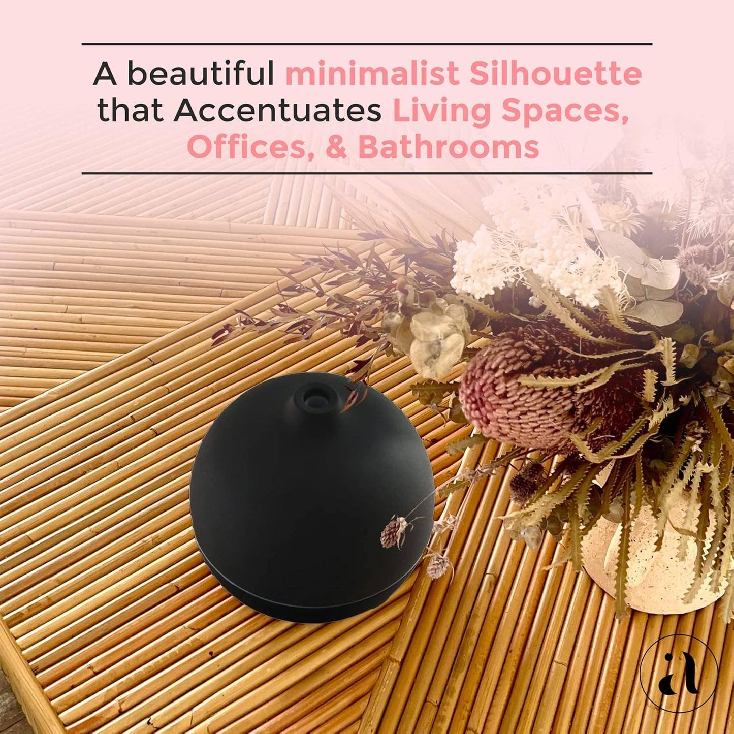 Aroma Diffuser for Essential Oil and Aromatherapy - Black