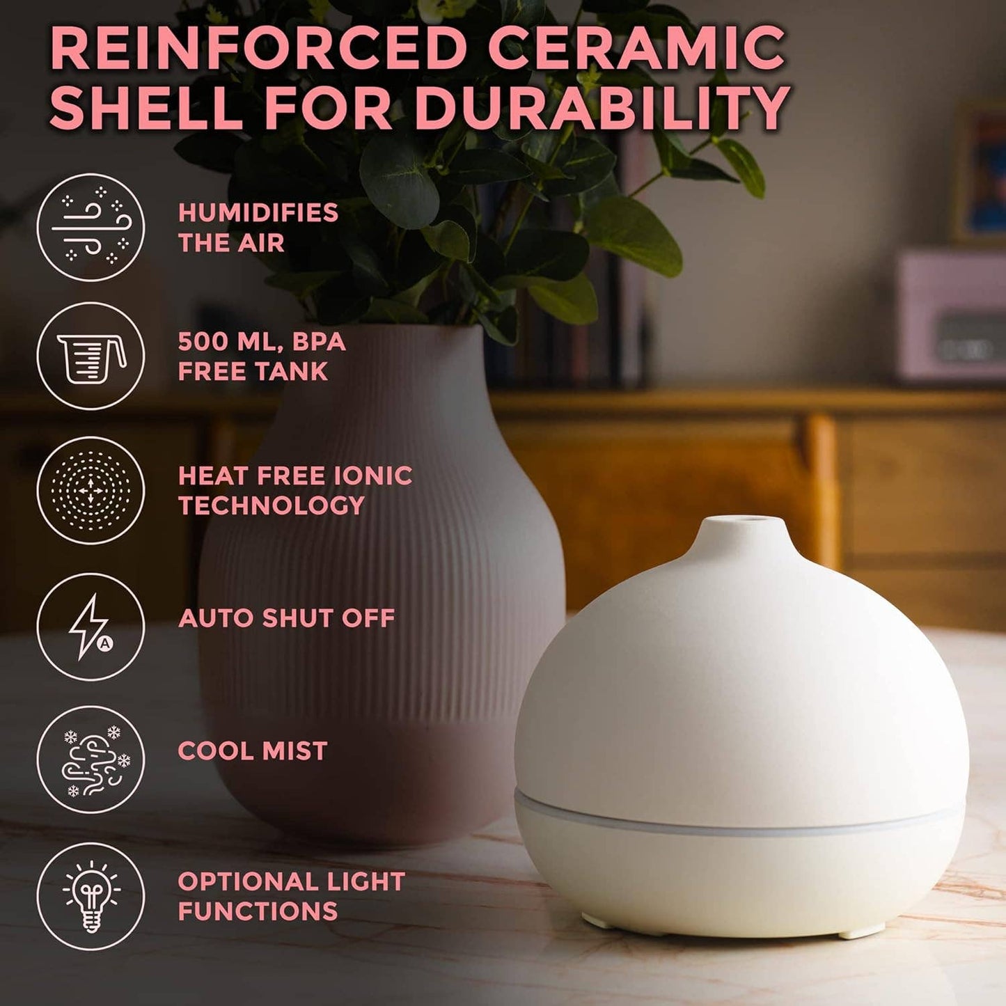 Aroma Diffuser for Essential Oil and Aromatherapy - WHITE