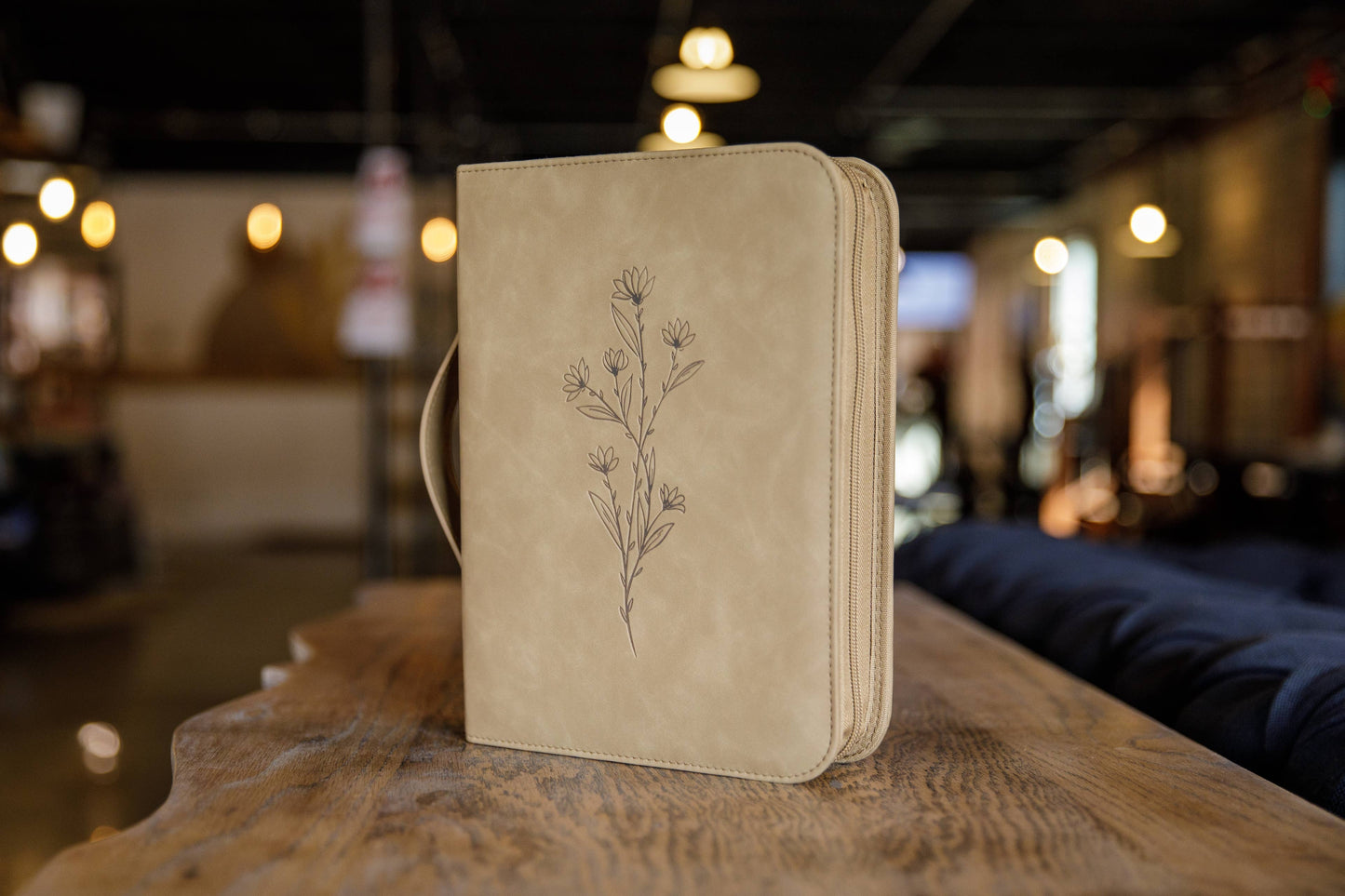 Bible Cover, Bible Case, Book Holder, Floral, Debossed