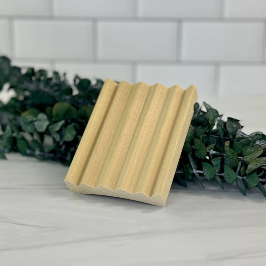 Wooden Ridged Soap Dish